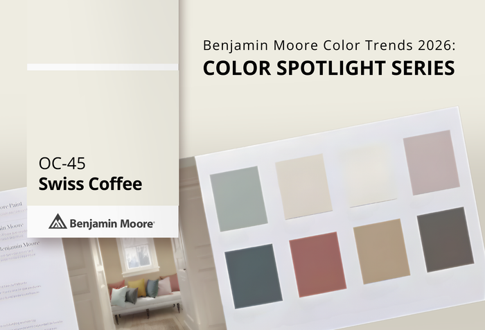 Swiss Coffee OC‑45: Warm & Versatile from the Benjamin Moore Color Trends 2026 Palette