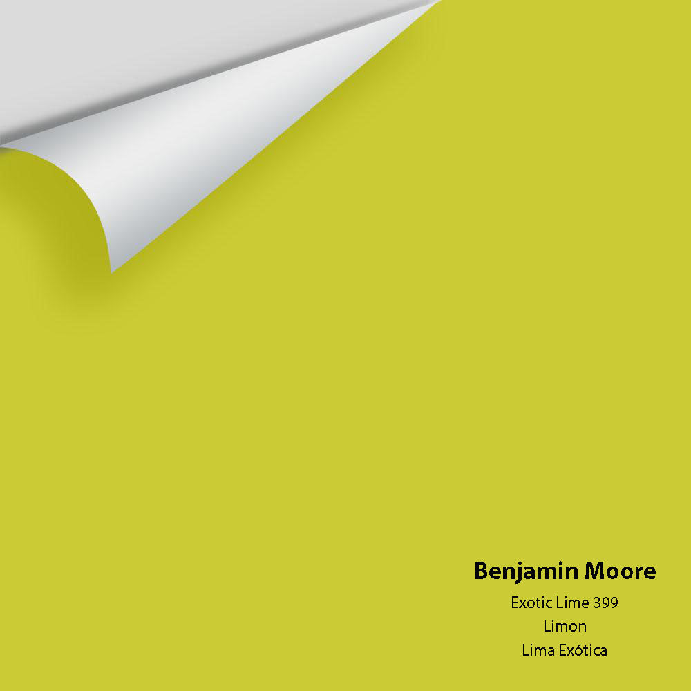 Digital color swatch of Benjamin Moore's Exotic Lime 399 Peel & Stick Sample available at Ricciardi BRothers in PA, DE, & NJ.