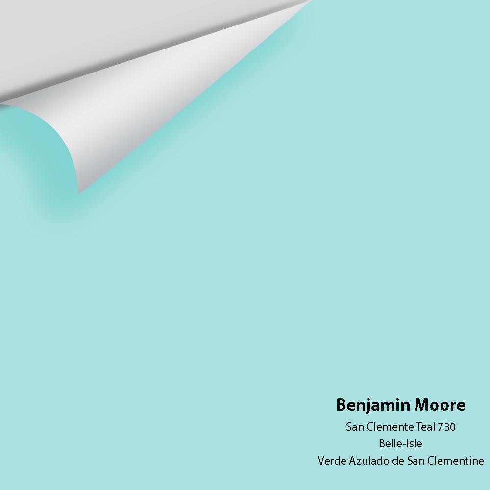 Digital color swatch of Benjamin Moore's San Clemente Teal 730 Peel & Stick Sample available at Ricciardi BRothers in PA, DE, & NJ.