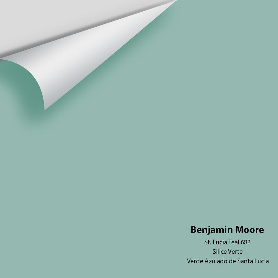 Digital color swatch of Benjamin Moore's St. Lucia Teal 683 Peel & Stick Sample available at Ricciardi BRothers in PA, DE, & NJ.