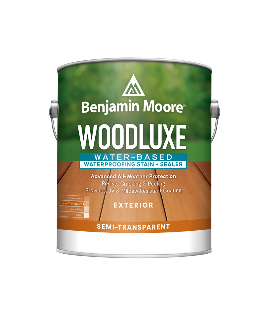 Benjamin Moore Woodluxe® Water-Based Semi-Transparent available at Ricciardi Brothers  in Pennsylvania, New Jersey & Delaware. 